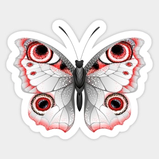 Gray butterfly Peacock Eye Sticker
